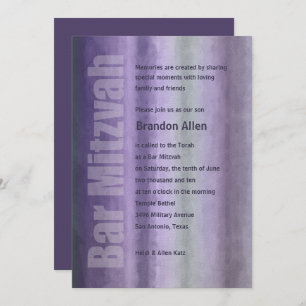 Invitation Barre Mitzvah Aquarelles