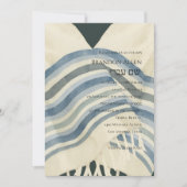 Invitation Barre Mitzvah Bleu Blanc Gris Gris Tallit (Devant)