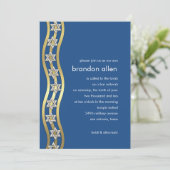 Invitation Barre Mitzvah Gold et Silver Wavy Bordure n'import (Debout devant)