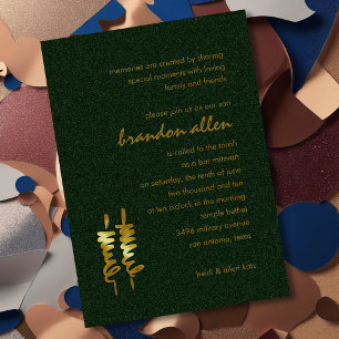 Invitation Barre Mitzvah Gold Torah se lance sur n'importe qu