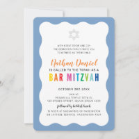 BARRE MODERNE MITZVAH couleurs arc-en-ciel bleu bo