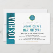 Invitation BARRE MONOGRAM MODERNE BARRE MITZVAH BARRE latéral (Devant)