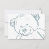 Invitation Barreau bleu minimal Baby shower de l'ours en tour (Dos)