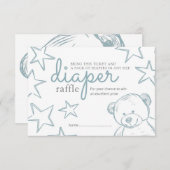 Invitation Barreau bleu minimal Baby shower de l'ours en tour (Devant / Derrière)