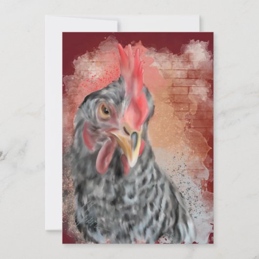 Invitation Barred Rock Hen (Devant)