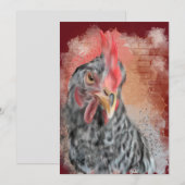 Invitation Barred Rock Hen (Devant / Derrière)