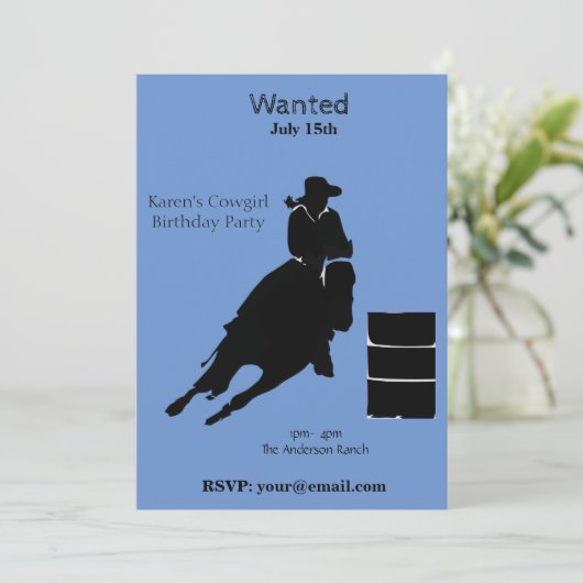 Invitation Barrel Racer (Debout devant)