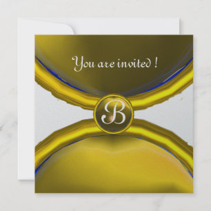 Invitation BARRES MAGIQUES, GEMME MONOGRAM jaune argent