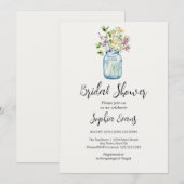 Invitation Barres Mason Aux Fleurs Fête des mariées Crème (Devant / Derrière)