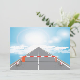 Invitation Barrière rouge et blanche Accès bloqué