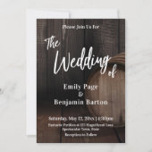 Invitation Barrique de vin en bois Calligraphie manuscrite de (Devant)