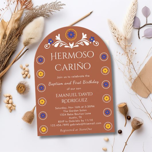 Invitation Barro Cielito Lindo Mexicain Baptême & 1er Anniver
