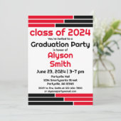 Invitation Bars rouges et noirs Une photo Grad Party (Debout devant)
