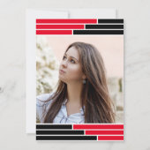 Invitation Bars rouges et noirs Une photo Grad Party (Dos)