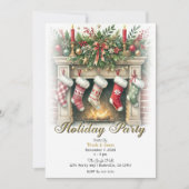 Invitation Bas accrochés par la cheminée Fête de Fête (Devant)