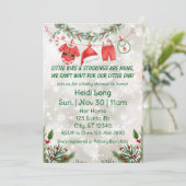 Invitation Bas suspendus, Baby Shower de vacances (Debout devant)