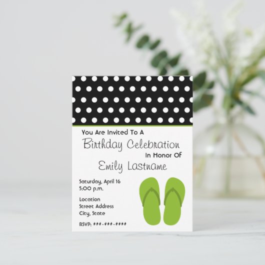 Invitation Bascules électroniques/fête d'anniversaire vertes (Debout devant)