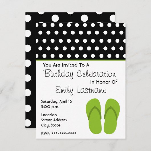 Invitation Bascules électroniques/fête d'anniversaire vertes (Devant / Derrière)