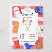 Invitation Base-ball Birthday Invitation, Base-ball (Devant)