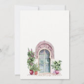 Invitation Base de photo aquarelle de porte marocaine pour vé (Dos)