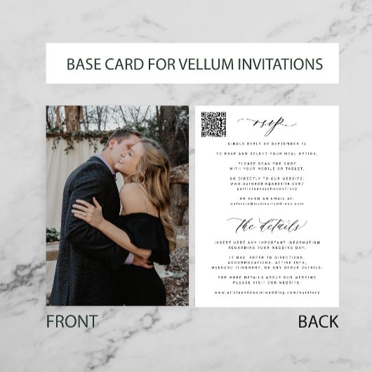 Invitation Base de photos pour vellum tout en un mariage de c
