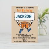 Invitation Baseball 1er anniversaire Sports Thème (Debout devant)