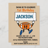 Invitation Baseball 1er anniversaire Sports Thème (Devant / Derrière)