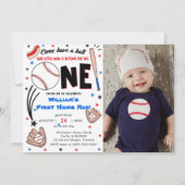 Invitation Baseball 1er Home Run Anniversaire (Devant)