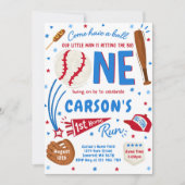 Invitation Baseball 1er Home Run Anniversaire (Devant)