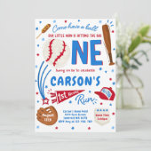 Invitation Baseball 1er Home Run Anniversaire (Debout devant)