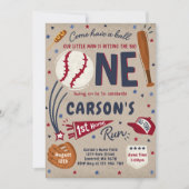 Invitation Baseball 1er Home Run Anniversaire (Devant)