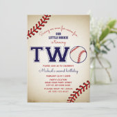 Invitation Baseball 2e anniversaire (Debout devant)