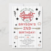Invitation Baseball 2e anniversaire Vintage Rookie Party (Devant)