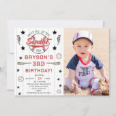 Invitation Baseball 3e anniversaire Vintage Rookie Party (Devant)