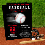 Invitation Baseball 40th Birthday Sports Party<br><div class="desc">Baseball 40th Birthday Sports Party Invitation présente un baseball avec vos informations de fête de quarantième anniversaire. Parfait pour la famille et les amis invitations de regarder le match tout en célébrant l'âge de quarante ans. Disponible sous forme de téléchargement numérique instantané, d'invitations sur papier ou les deux options. Conçu...</div>