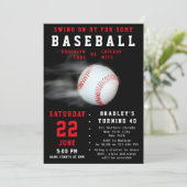 Invitation Baseball 40th Birthday Sports Party (Debout devant)