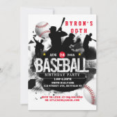 Invitation Baseball Ajouter photo Anniversaire (Devant)