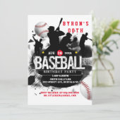 Invitation Baseball Ajouter photo Anniversaire (Debout devant)