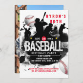 Invitation Baseball Ajouter photo Anniversaire (Devant / Derrière)