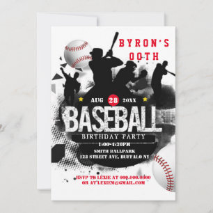 Invitation Baseball Ajouter photo Anniversaire