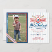 Invitation Baseball All-Star Photo Anniversaire Fête Invitati (Devant)