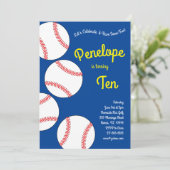 Invitation Baseball Anniversaire de enfant Party Sports Blue  (Debout devant)