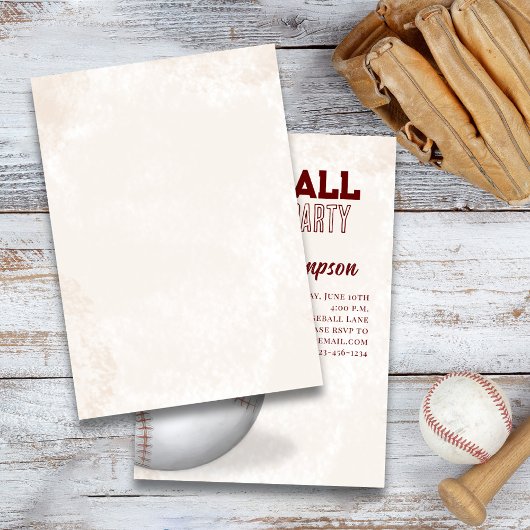 Invitation Baseball Anniversaire Garçon Cute Custom