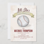 Invitation Baseball Anniversaire Garçon Vintage Custom (Devant)