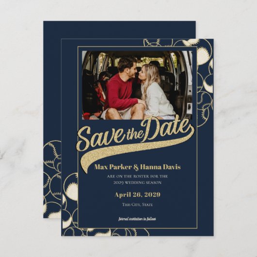 Invitation Baseball avec Photo (Devant / Derrière)