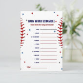 Invitation Baseball Baby mot scramble baby shower jeu (Debout devant)