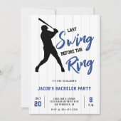 Invitation Baseball Bachelor Party Last Swing Before the Ring (Devant)