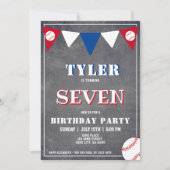 Invitation Baseball Balle Chalkboard Sports Anniversaire de e (Devant)