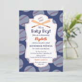 Invitation Baseball Bat Ball Stamp C'Est Un Baby shower Garço (Debout devant)