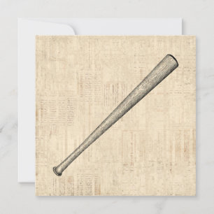 Invitation Baseball Bat Sports Art Design